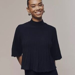 NWT Anthropologie Maeve SMALL Mock Neck Swing Sweater Blue